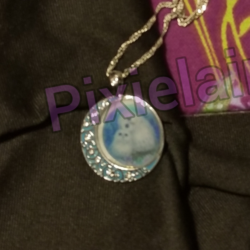 BNWT 20" Moon Necklace with owls Athena, Lakshmi